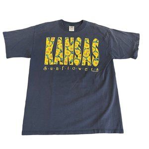 VTG. Kansas Sunflowers Blue t-shirt Single Stitch  Total Tee tag, Size L